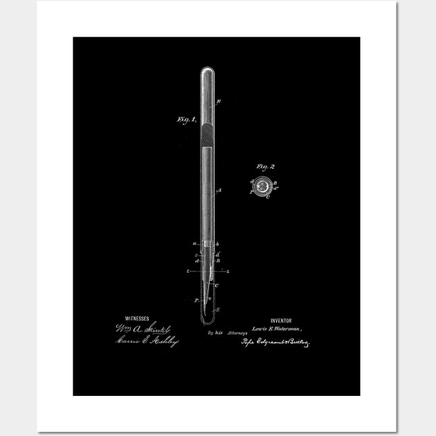 Fountain Pen Vintage Patent Drawing Wall Art by TheYoungDesigns